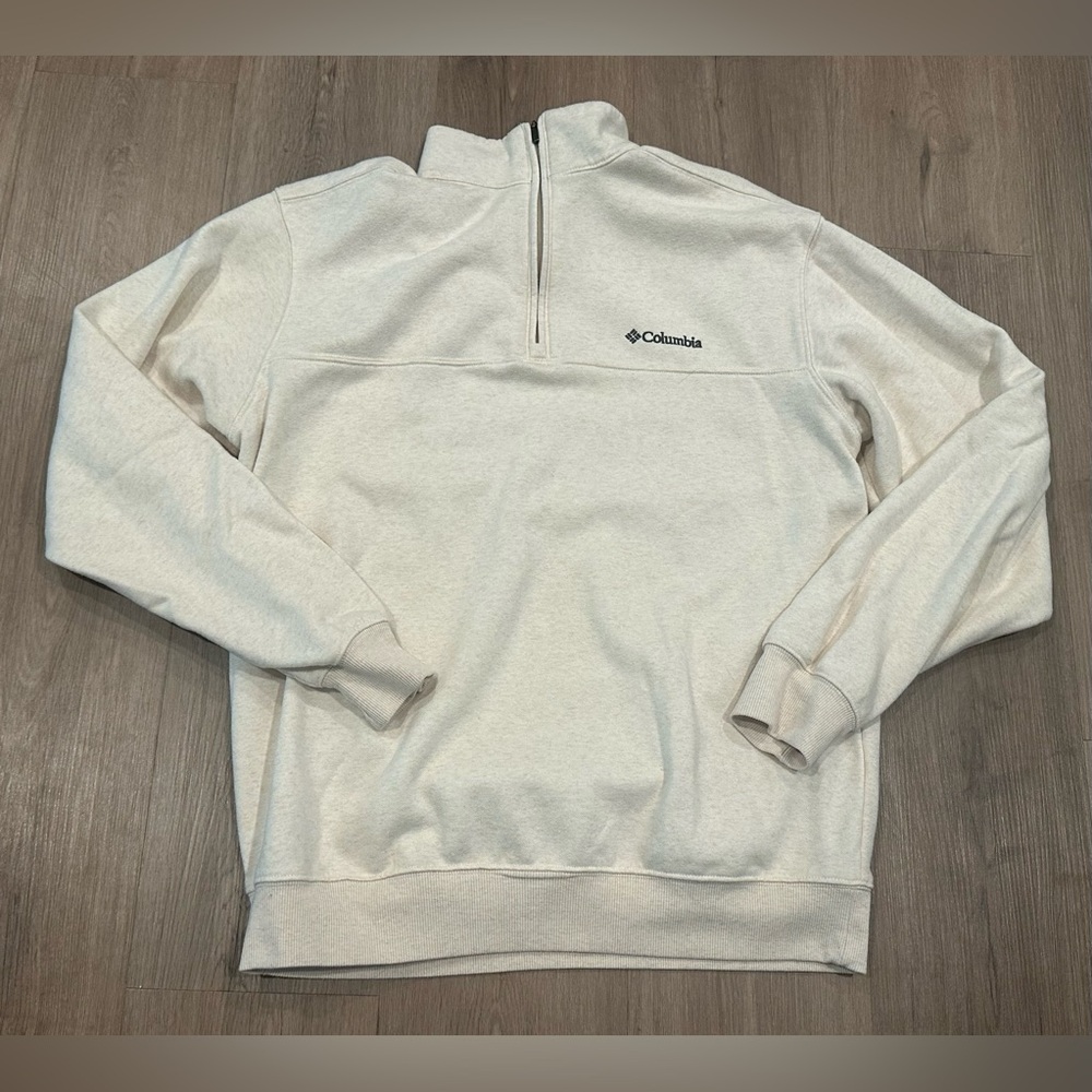 Columbia Men’s Hat Mountain II Half-Zip Pullover Sweater Oatmeal Small